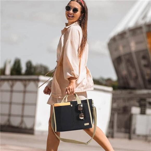 Canvas Tote Bag for Women Black - Picture 7 of 7